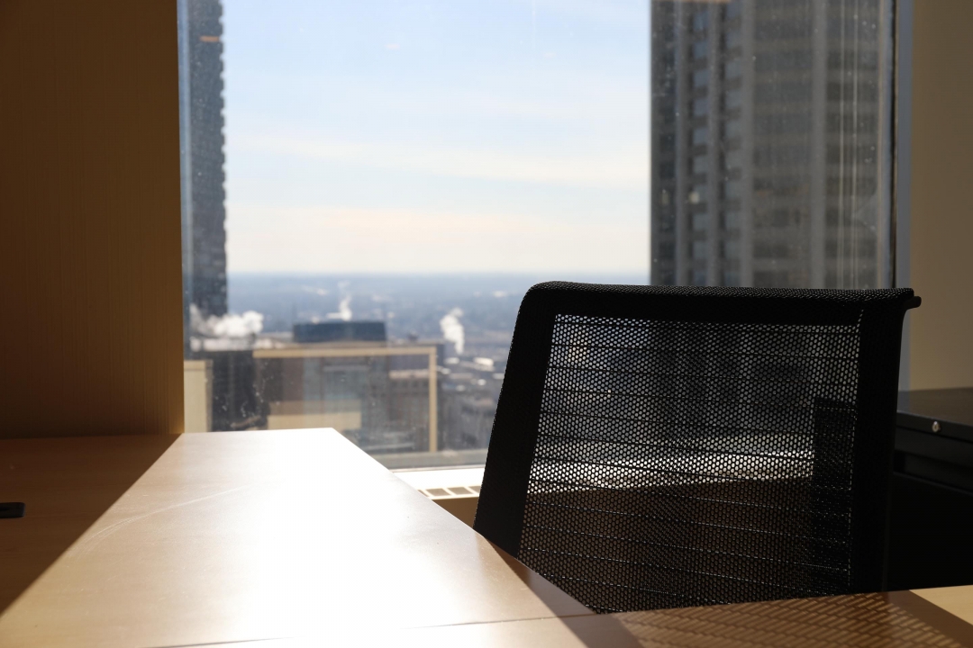 High floor offices with downtown view